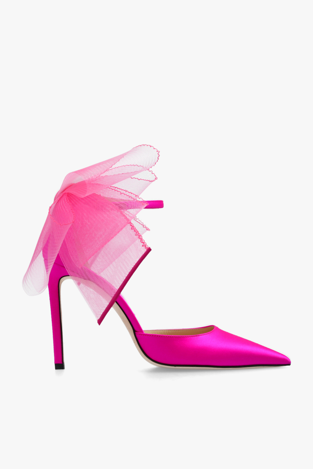 Pink satin pumps on sale